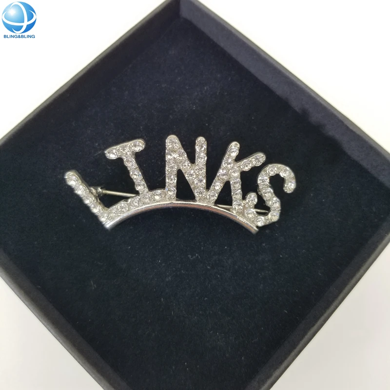 Custom Logo Metal Alloy Green Rhinestone Greek Letters 1946 The Links Brooch Sorority Lapel Pin Jewelry Fraternity Gift