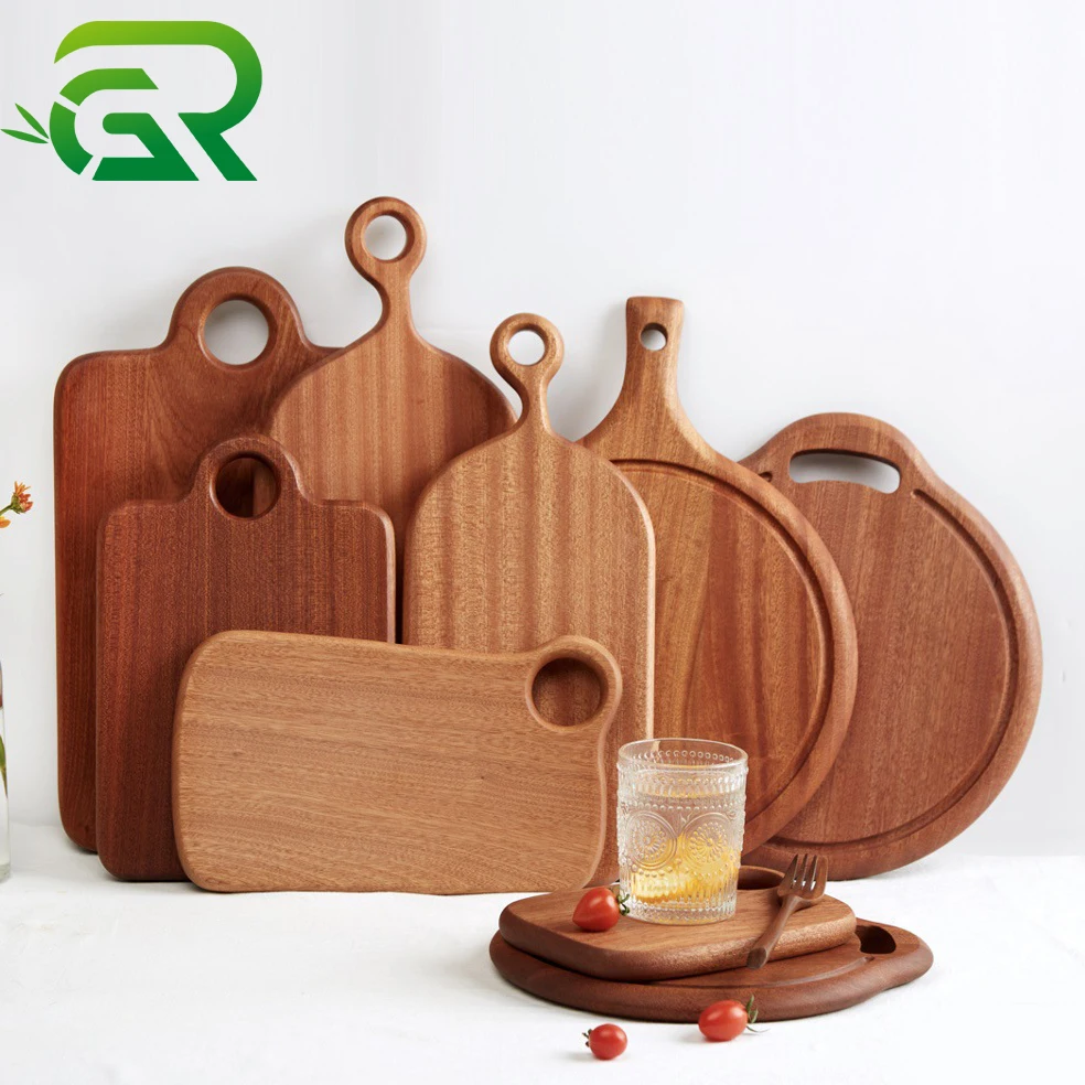 Baby chopping board fruit wood mini creative children pizza dining plate ebony wooden steak cutting board