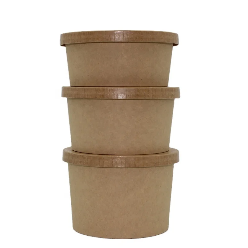 custom bowl32 oz containers  soup container bamboo packaging food pla bowl   cardboard  bowl takeaway paper kraft bowl  with lid
