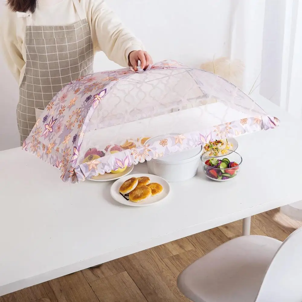 Складные крышки для пищевых продуктов сетчатый зонт экран защита кухонный тент покрытие посуды стол сетка Kichen