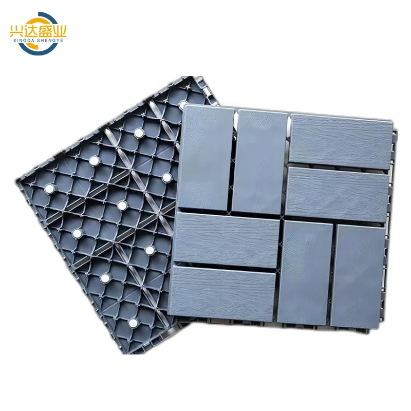 Balcony Outdoor Floor Tiles PP outdoor wood interlocking flooring tiles