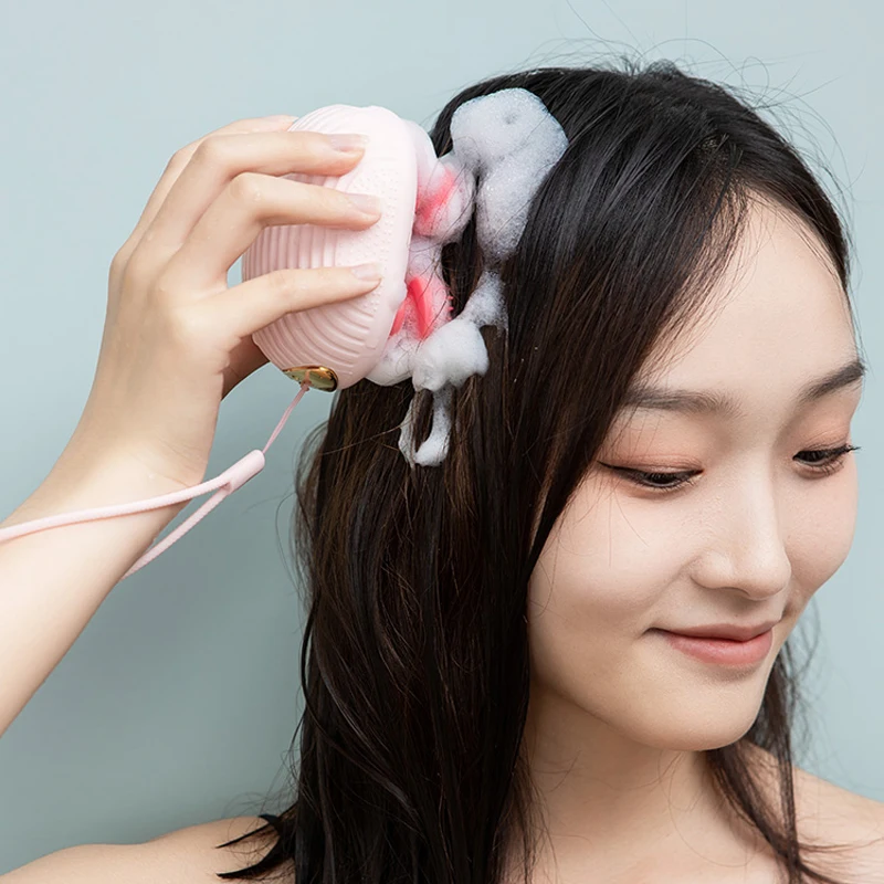 Joegecare Factory Rechargeable Waterproof Ipx7 76 Silicone Head Handheld Multifunctional Body Massager Head scalp Massager