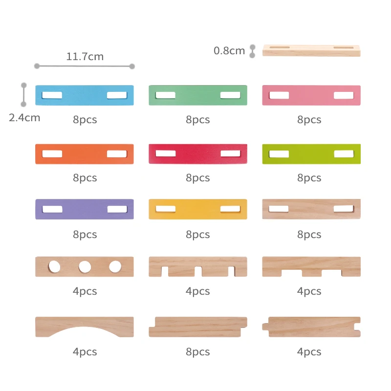 2024 Factory New Colorful Archimedes puzzle 100ps Wooden Blocks Educational Assemble Toys Wooden Bricks for Kids