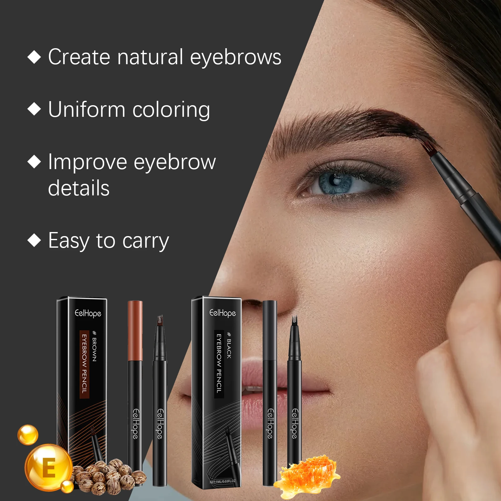 EELHOPE Liquid Natural Eyebrow Pen Four-claw Eye Brow Tint Fork Eyebrow4 Fork Eyebrow Pen