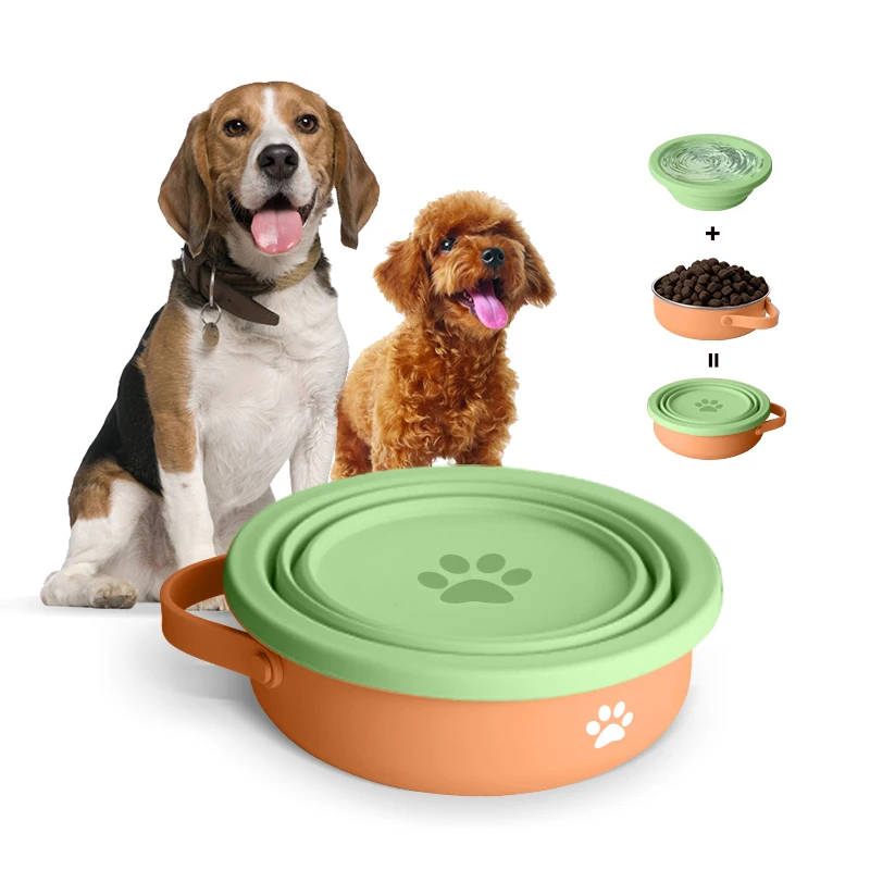 High Quality Pet Wholesale Customize Travel Dog Bowl Foldable Portable Collapsible Silicone Dog Bowl