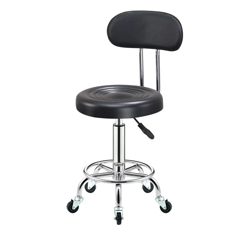 Hot Sale High Back  Pu Leather Used Chairs Durable Hair Salon Bar Living Room Lift Swivel Bar Chair With Wheels