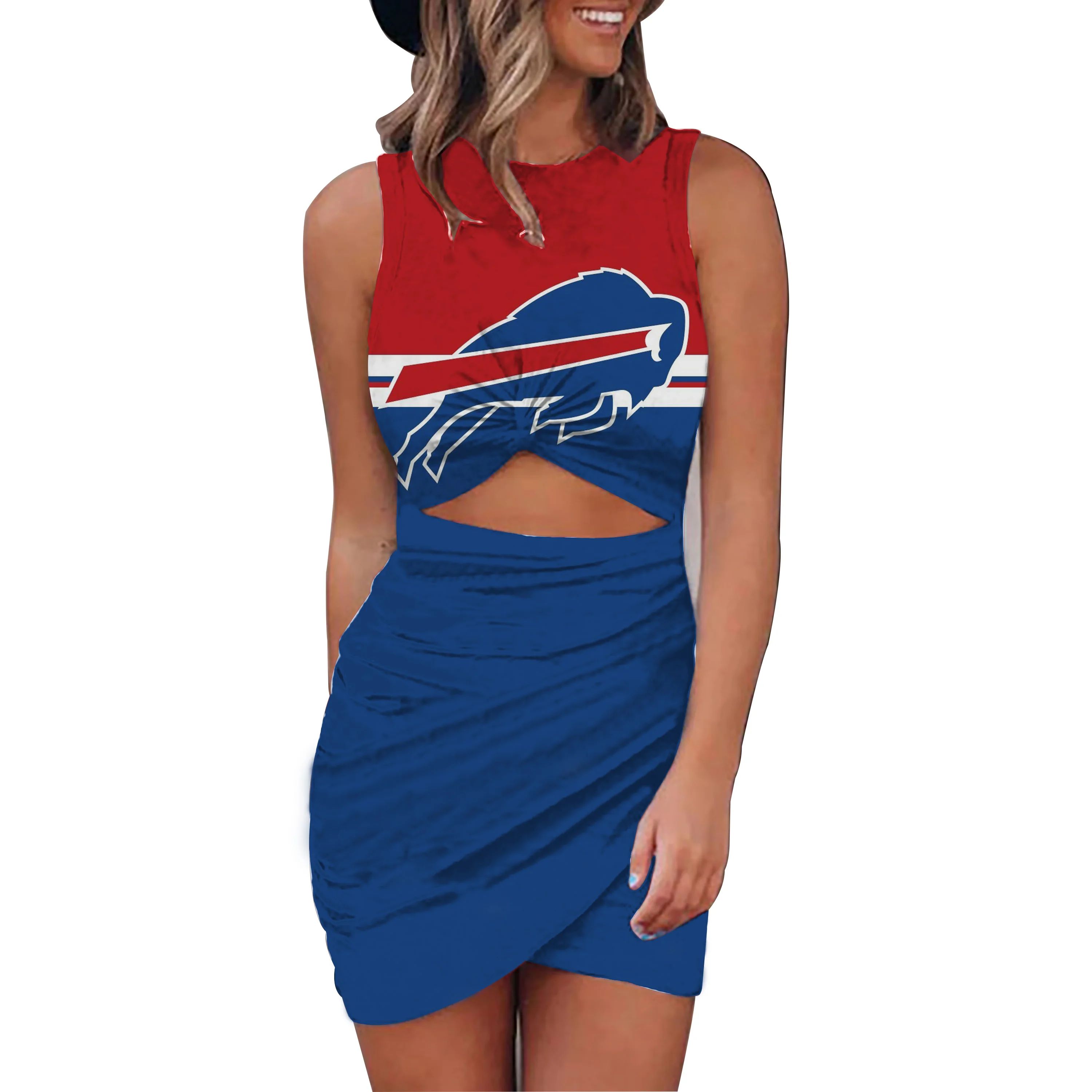 Summer Factory Wholesale Sexy Navel Cross Slim Midi Dress Custom Navel Bodycon Dress