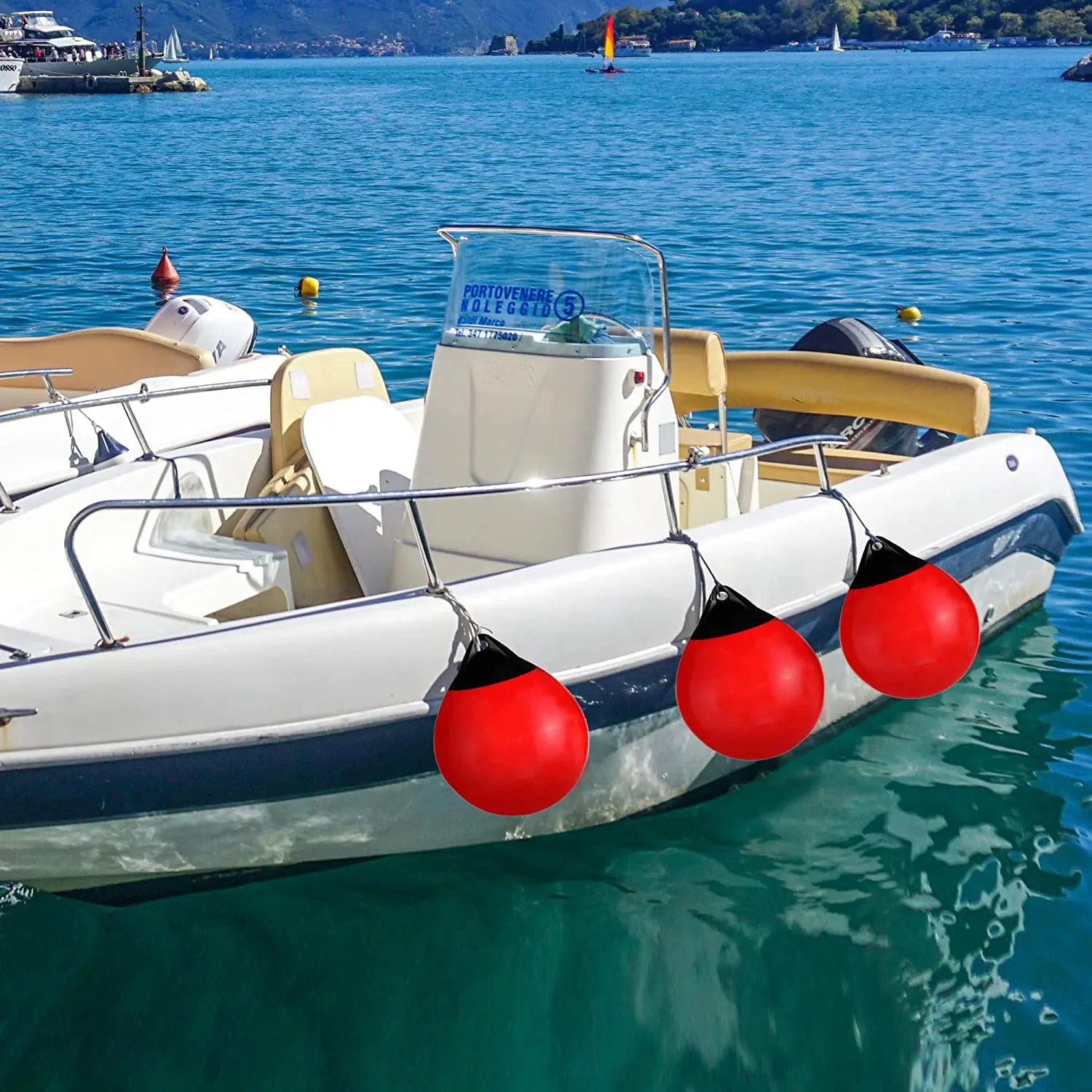 25 x 30cm/ 9.8 x 11.8 inch (L x W)  Marine Round Boat Fender Bumper Dock Shield Mooring Protection Premium  Bumper Fenders Buoy