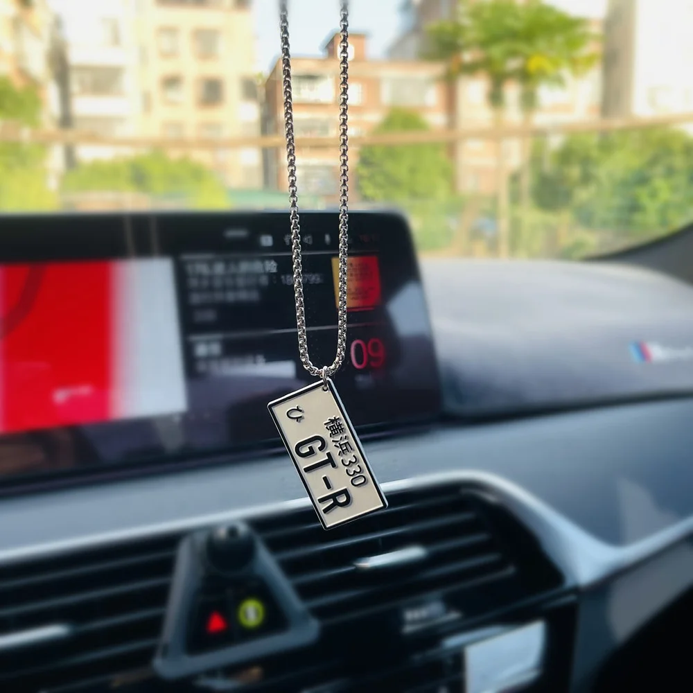 JDM Japan License Plate Rearview Mirror Pendant Headline D AE86 Car License Plate Rearview Mirror Pendant