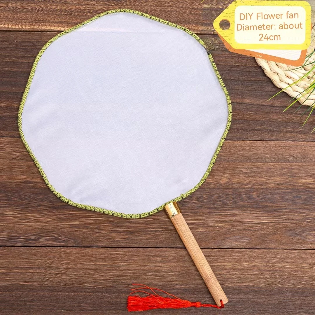 Personalized Children DIY Drawing Toy Hand Fan Painting Blank Round Fan Kindergarten Education Paint Paper Coloring Pictures Fan