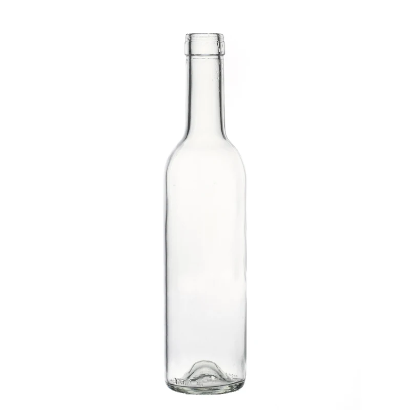 375ml 500ml customize Glass Bottle Factory clear Empty Round Wholesale Customize Wine Liquor Glass Bottle with Lids