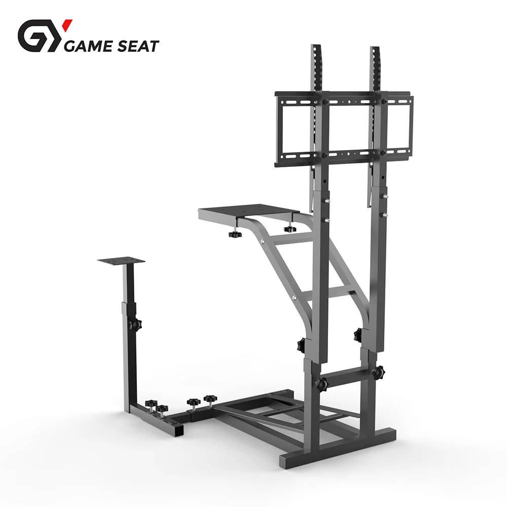 GY04B симулятор кабины гоночных игр аксессуары стул складной высокой плотности сталь с кожаным рулевым колесом подставка для Ps4