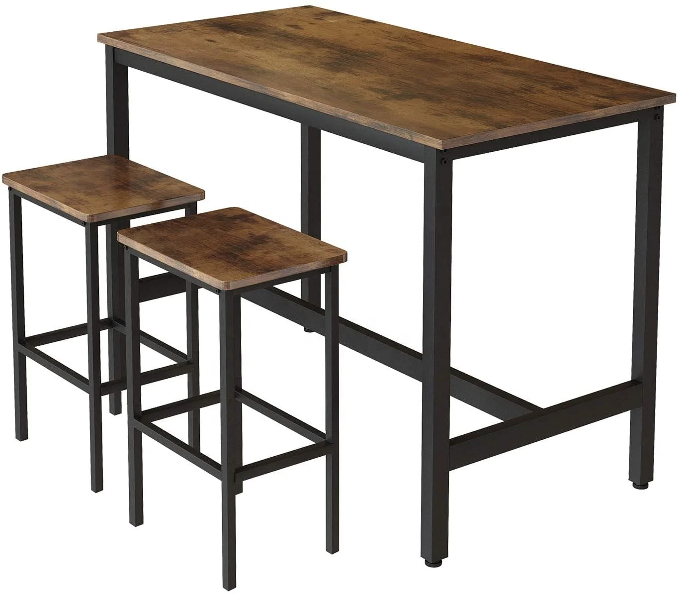 No.0582 Bar Table Set Breakfast Bar Table and Stools, Dining Tables and Chairs for Kitchen Counter