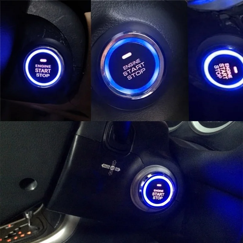 12V Universal  Dark Lock Alarm Car One Button Start Modification System -1
