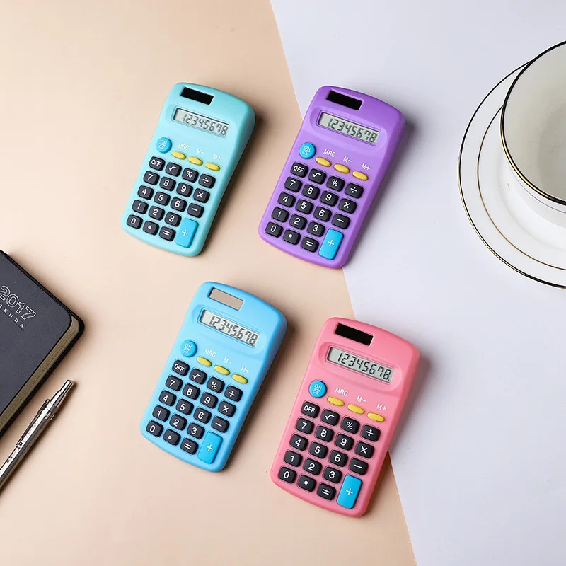 X808 8 Digit Display Basic Calculator Solar Battery Dual Power Mini Calculator For Desktop Home Office School Students Kids