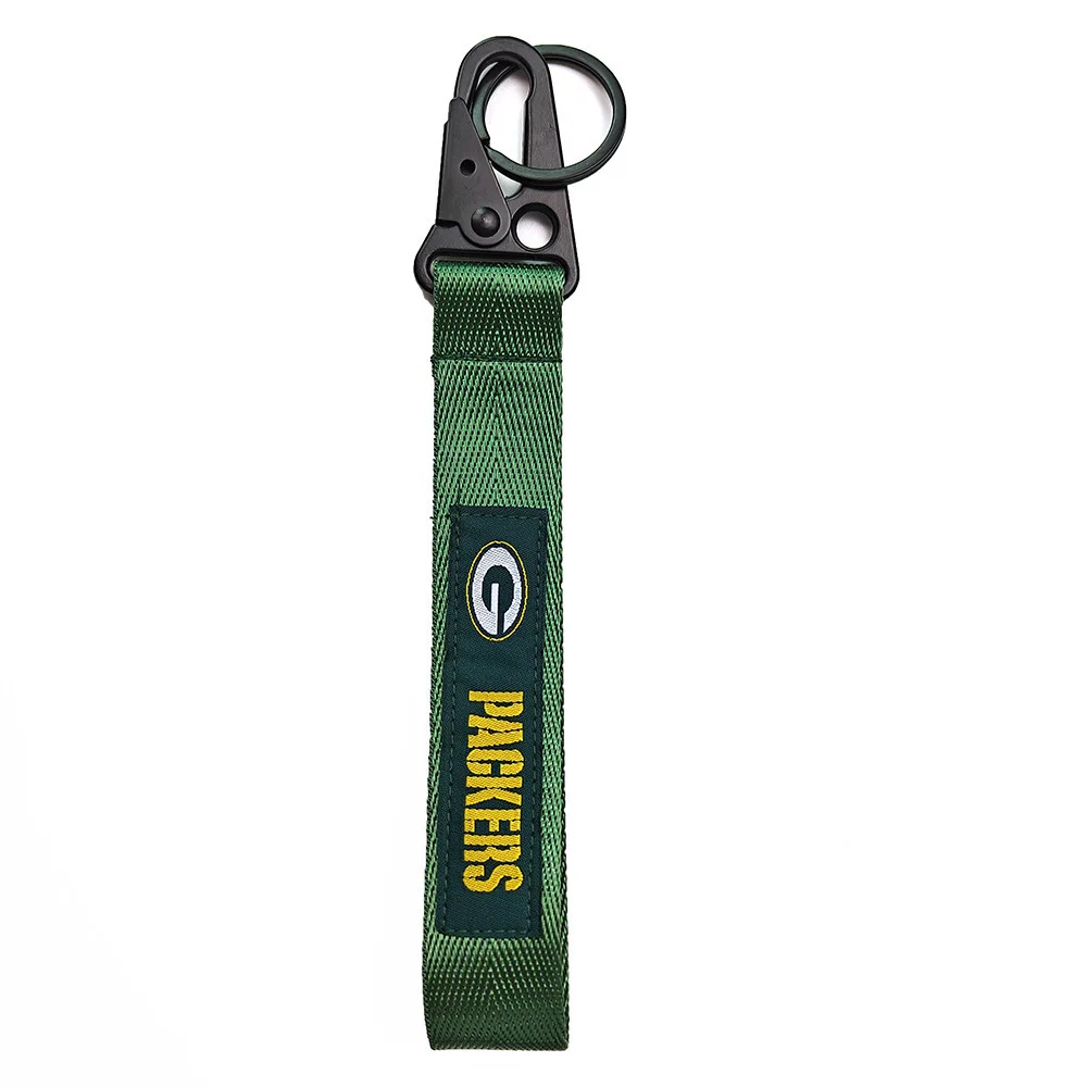 Wholesale USA NF Rugby Football Team Club Wrist Strap Keychain Car Embroidery Cloth Strip Fabric Weaving Lanyard Keyring