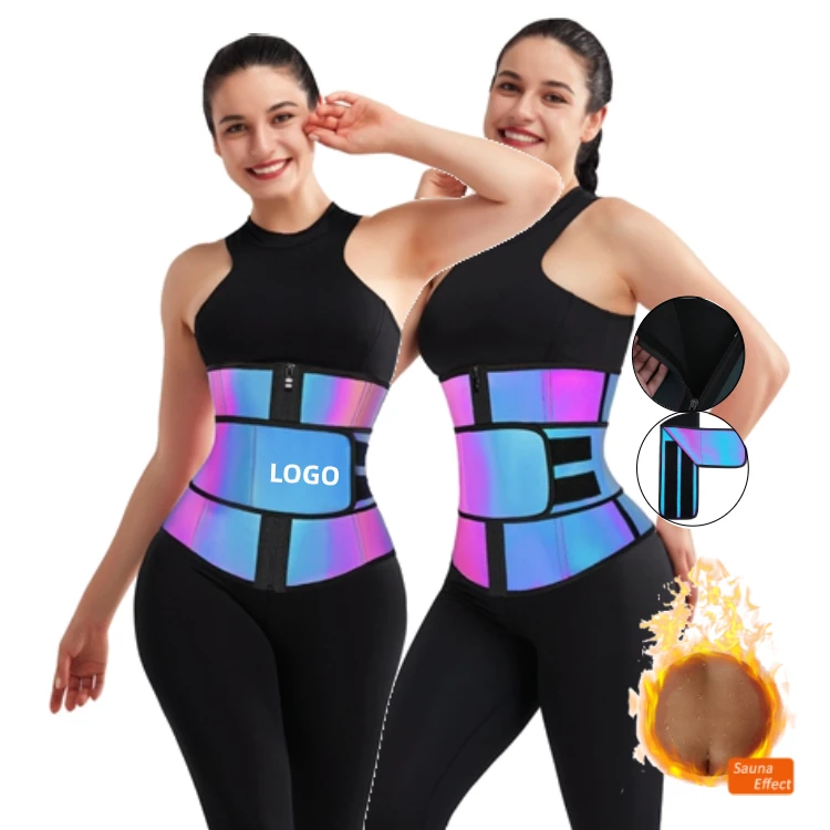 HEXIN New Design Abdominal Compression Reflective Neoprene Waist Trainer Wholesale Waist Trainer Corset