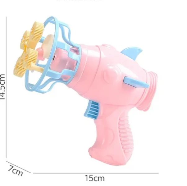 Electric Fan Blowing Bubble Machine 2 In 1 Toy Automatic Soap Bubble Gun For Kids
