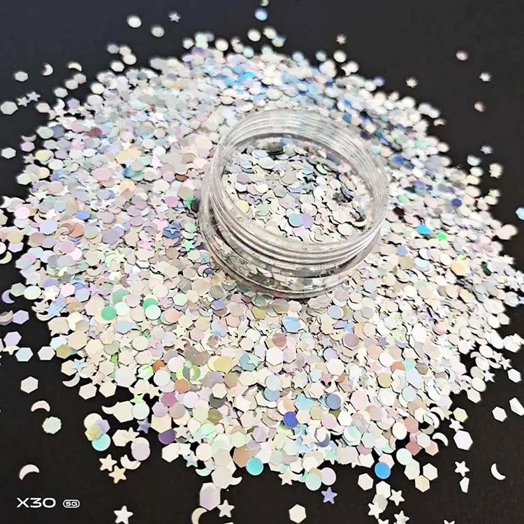 2023 bulk holographic glitter, PET craft chunky, glitter powder for Christmas decoration