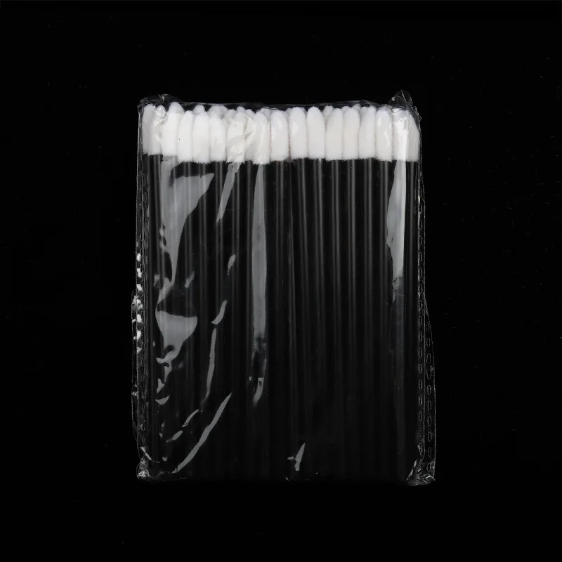 50 Pieces White Lint-Free Disposable Lip Makeup Brush Hollow Plastic Handle Lip Gloss Applicator for Foundation Eyelash Cleaning