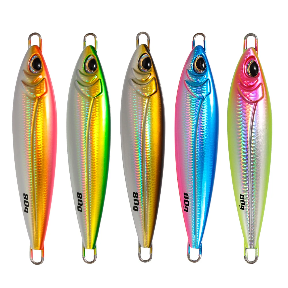 Jigging pro Lead Artificial Bait 18g 28g 40g 60g 80g Shore Metal Jigs For Kingfish Saltwater Hard Jigging Lures Pesca