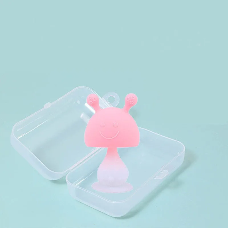 
In Stock Breast Feeding Silicone Toy Baby Teether Mushroom 