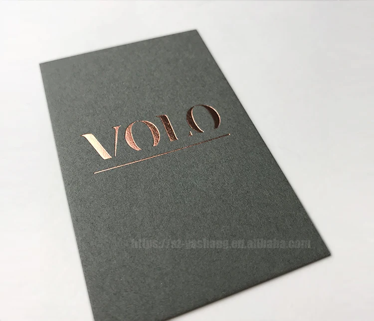 Gray customized rose gold foil business paper card / greeting thank you card postcard /visit card printing