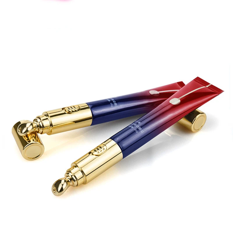 10ml 15g 20ml Electric eye cream massager gold abl cosmetic plastic tube eye cream packaging with metal applicator squeeze tube