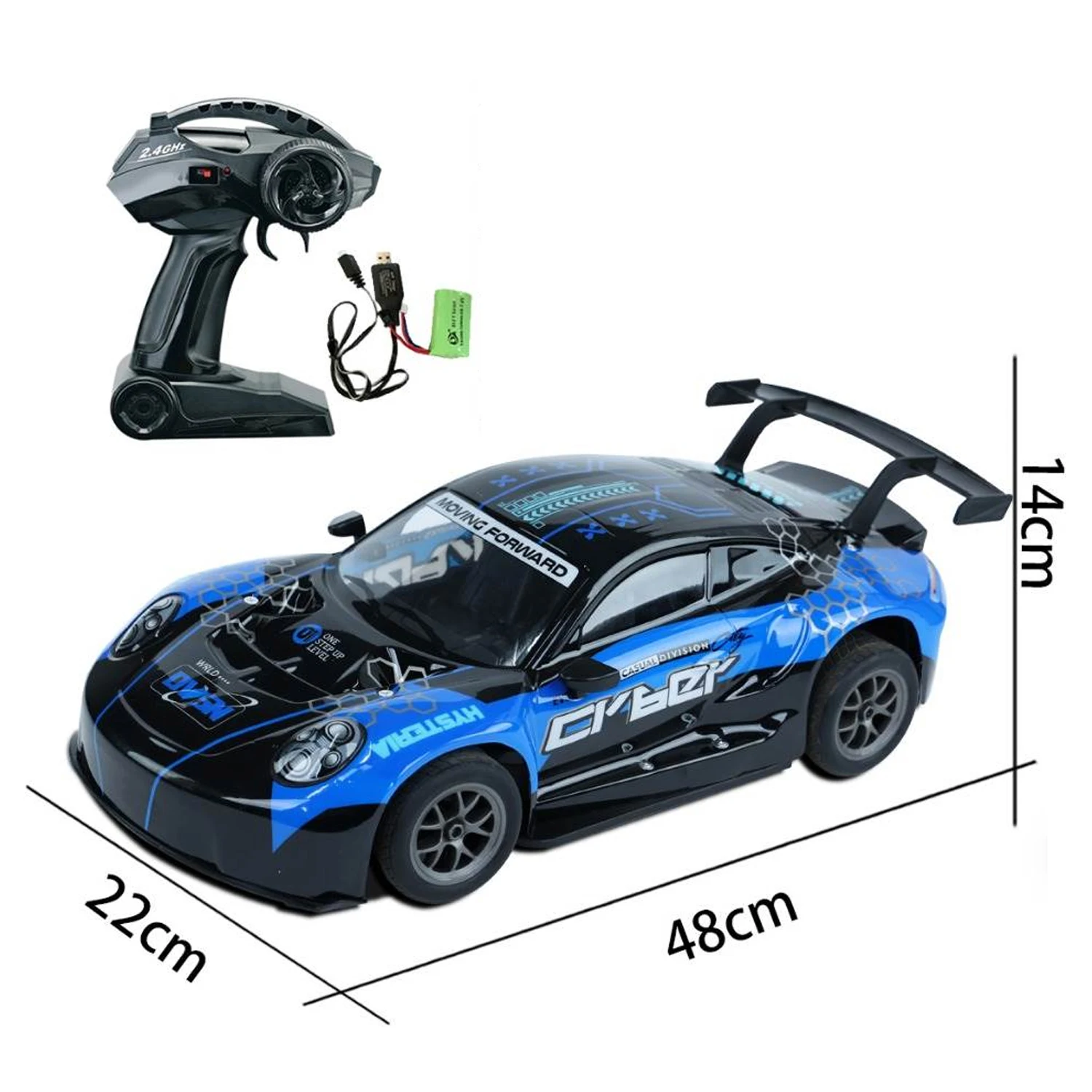 2.4G 1:8 Scale Remote Control  Car Multi Person Interactive Drift Racing Car Sports Car with Light