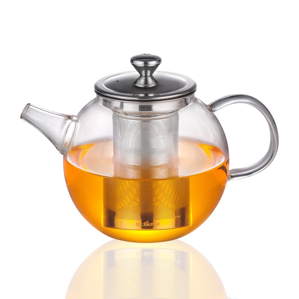 Wholesale Heat Resistant Borosilicate Glass Tea Pot With Infuser