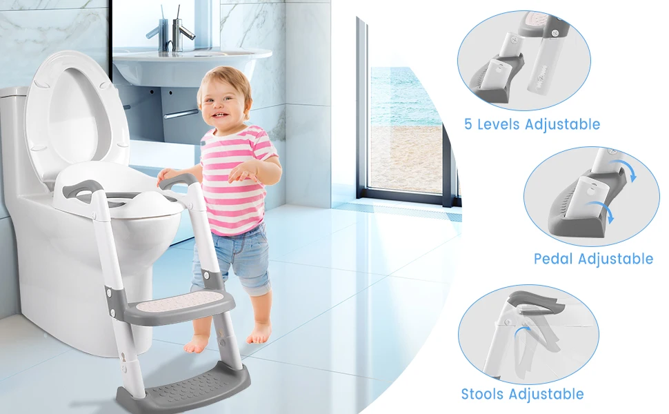 Wholesale 3 in 1 Potty Training Seat Toddler Toilet Seat Potty Ladder With Step Stool Ladder For Children Training Potty