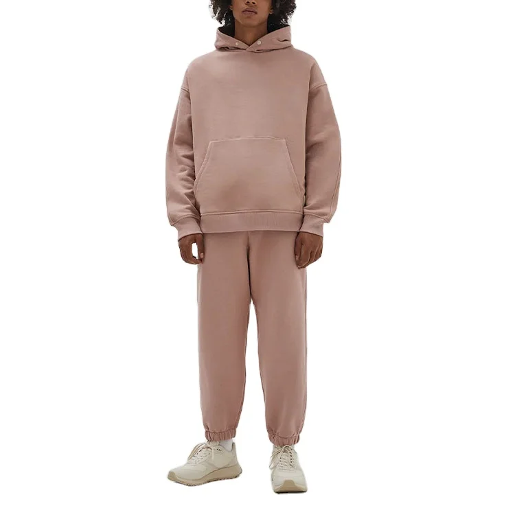 High quality fashion wholesale cotton oversized fit sport wear unisex jogger tracksuits custom logo casual jogger suits set