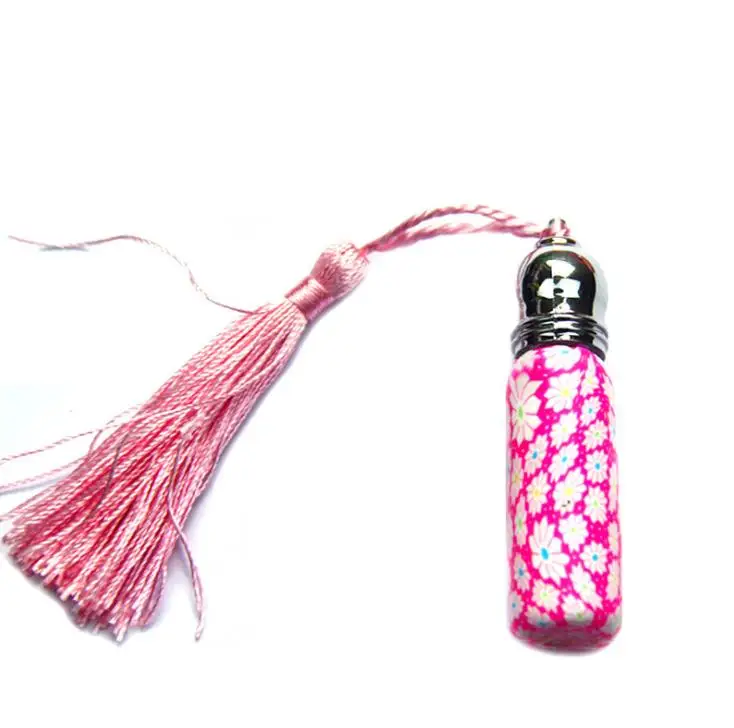 Colorful 6ml  Polymer Clay Empty Glass Roller Vials Refillable Thick Glass Essential Oil Bottle