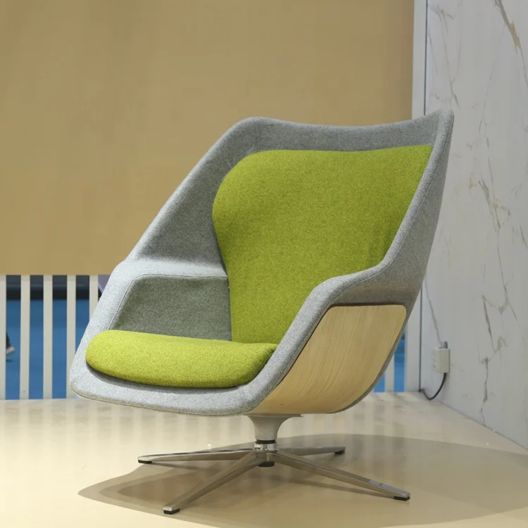 Designer single lounge chair with tablet arm EGG chair with armrest