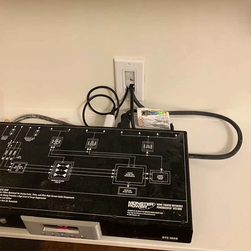 1-Gang Wall Plate Brush Style Opening Pass through Low Voltage Cable Plate in-Wall Installation for Speaker Wires