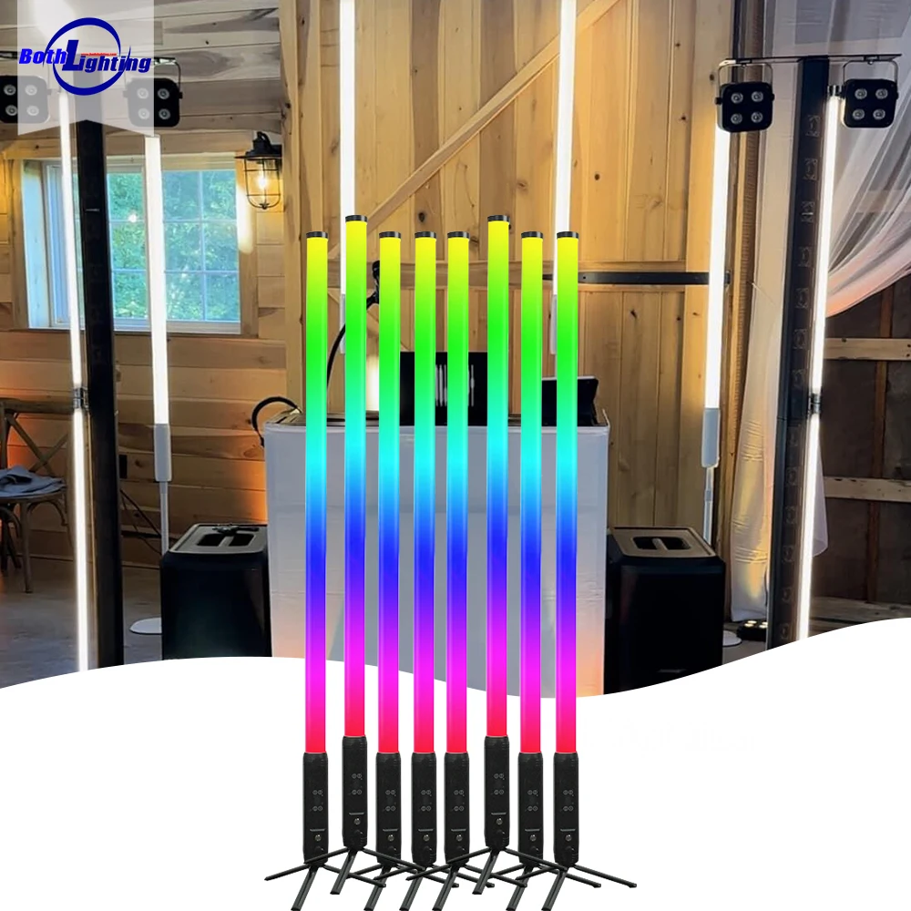 BOTH 360 Degree Led Tubes Lighting IP65 waterproof Wireless DMX Battery Pixel Full Color  Wedding DJ Event Stage Effects Party