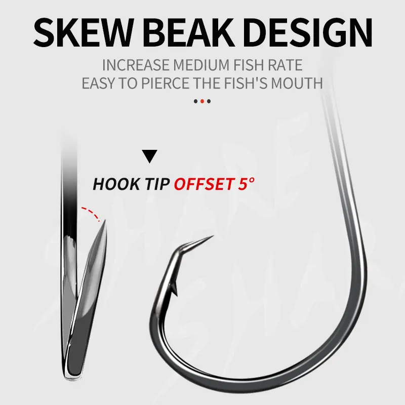 Sea Fishing Wire Hook Circle Hook Rigs Catfish Bass Perch Bait Fishing Tackle with Octopus Offset Fishing Hook