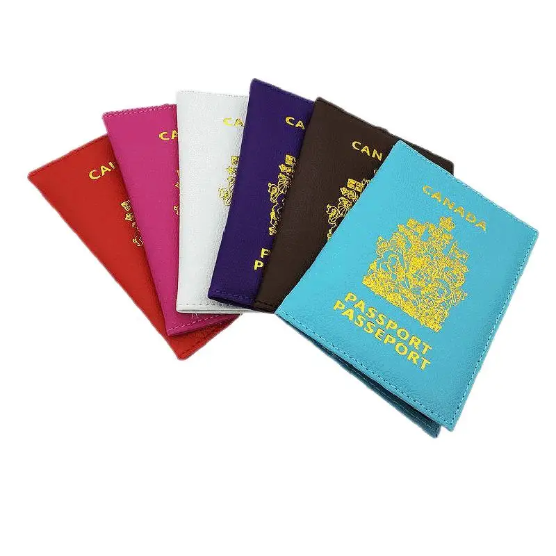 Wholesale Cheap Multi Colors Travel PU leather Passport Cover Canada Passport Holder