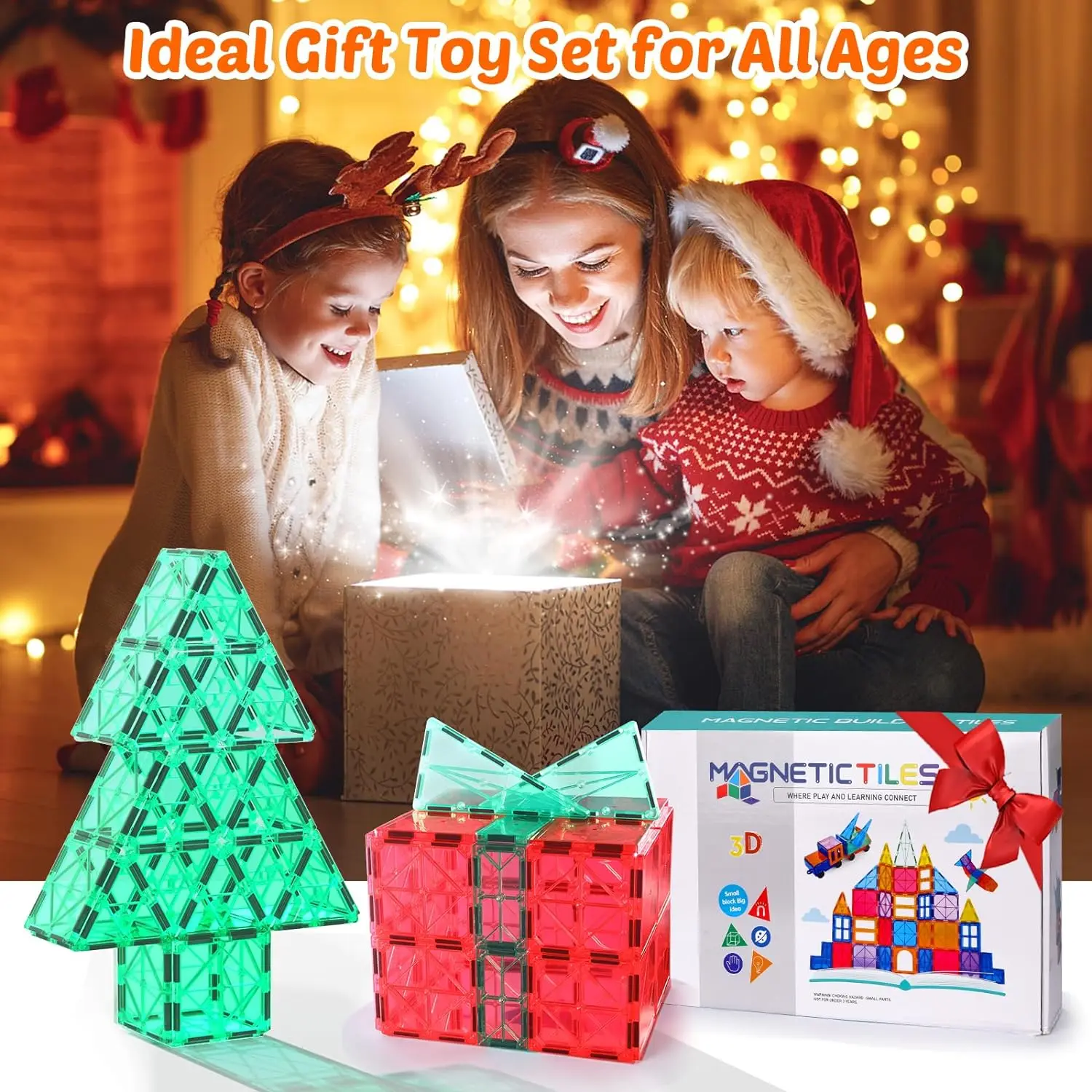 100pcs/box Educational Magnetic Toys 3D Magnetic Tiles for kids magnetic building blocks