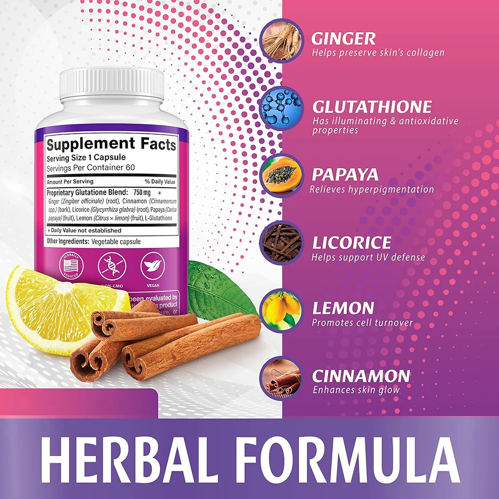 Hot Sale Gmp Manufacturer Collagen Vitamin C Pills L Glutathione Capsules With Anti-Aging Skin Whitening