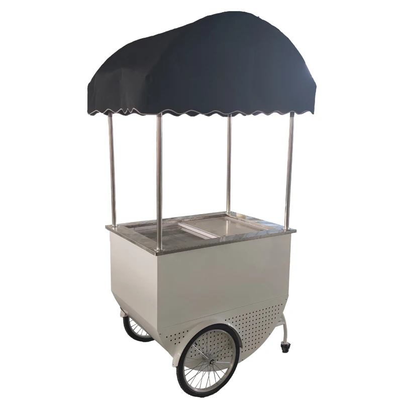 LVKE electric ice cream tricycle with battery freezer small gelato push cart drink cart simple