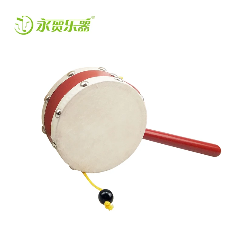 kids toy rattle drum, custom logo print hand drum, Chinese traditional tambourine chinese touy drum