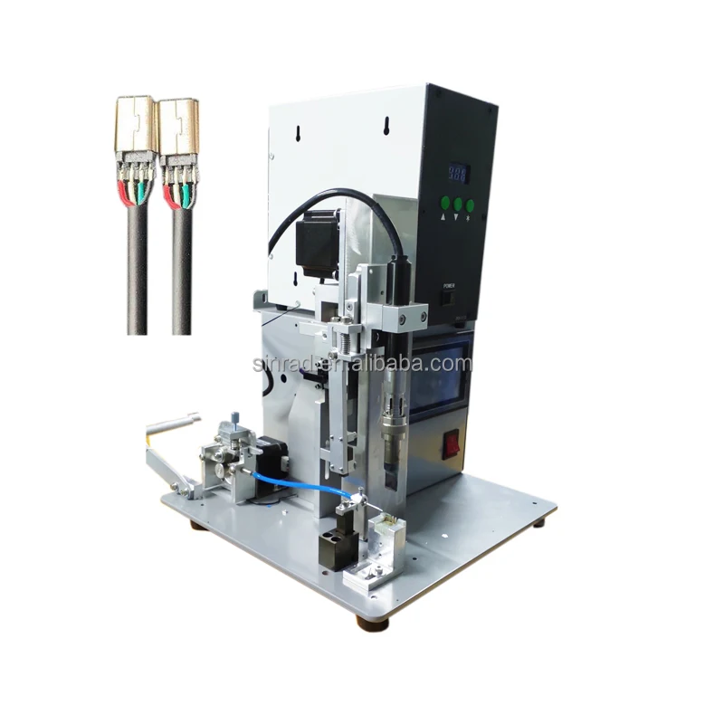 Semi-Auto Mobile Charging type-c connector manufacturing soldering wire stripping data cable making machine