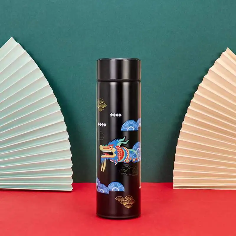 Smart LED Insulated Flask Stainless Steel Temperature Display Water Bottle with Tea Strainer for Coffee and Tea Travel Cup