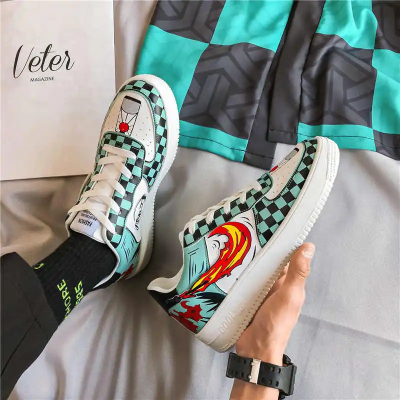 
Wholesale Designer Men Sneakers Demon Slayer 3D Anime Breathable Men Casual Shoes Men Skateboard Shoes 