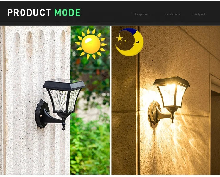 Yunduo Creative Decorative Night Cob Sunlight No Wiring Gate Outside Wall Lamp Solar Garden Light