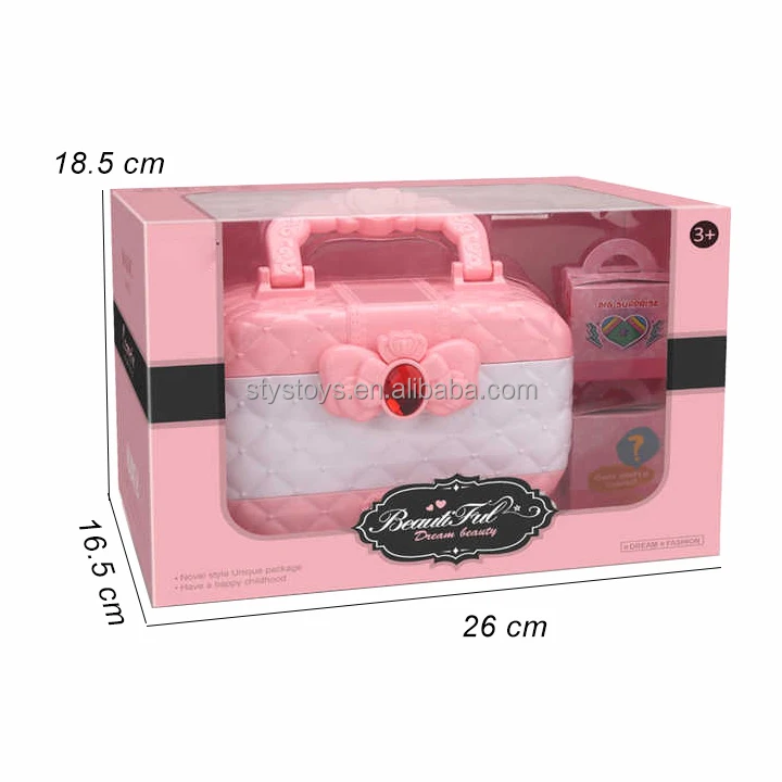 Multifunctional Beauty Fashion Makeup Suitcase Pink Pretend Play Cosmetics Toys Gift