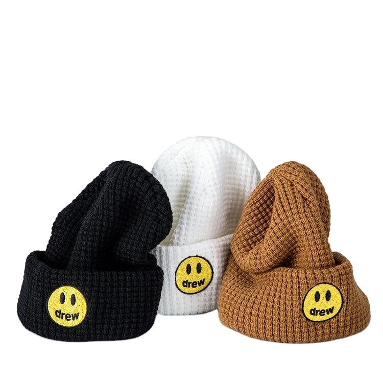 Wholesale Unisex Custom Beanies Plain Warm Knitted Winter Hats Logo Beanie Embroidery Beanie Hat