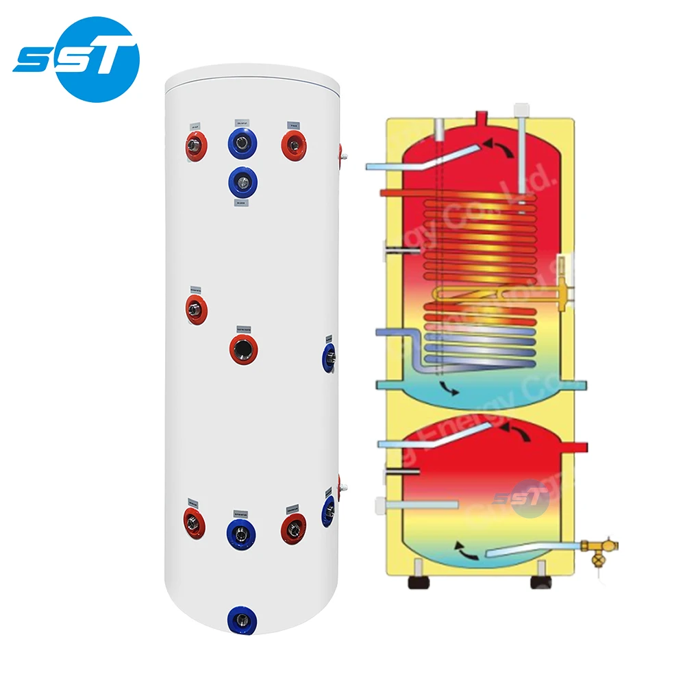 Wholesale 100 litre 200 litre 250litre 300 litre heat pump hot water boiler custom buffer tank