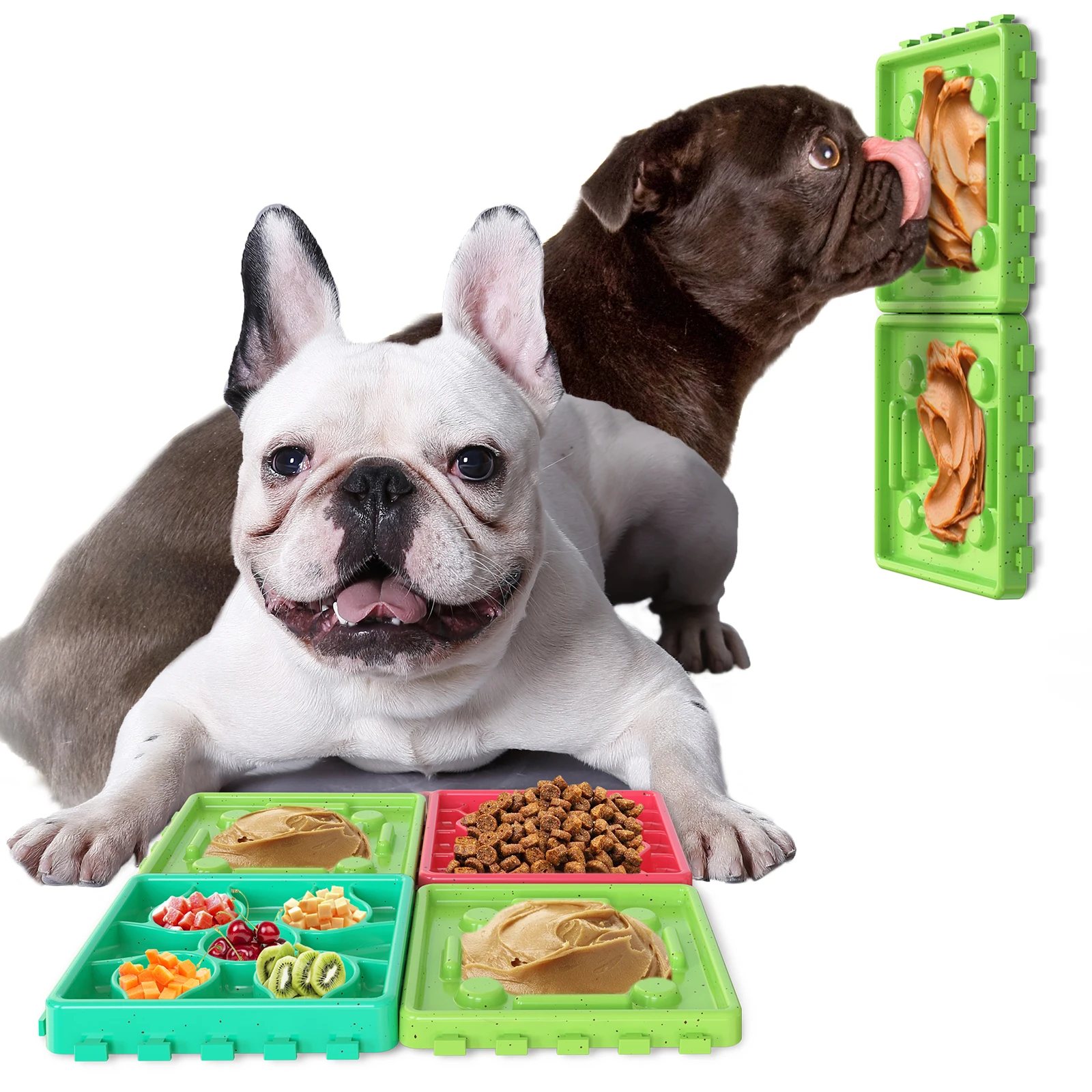 Multifunctional Detachable Licking Tray With Fixed Suction Cup Pet Ball Treat Dispenser